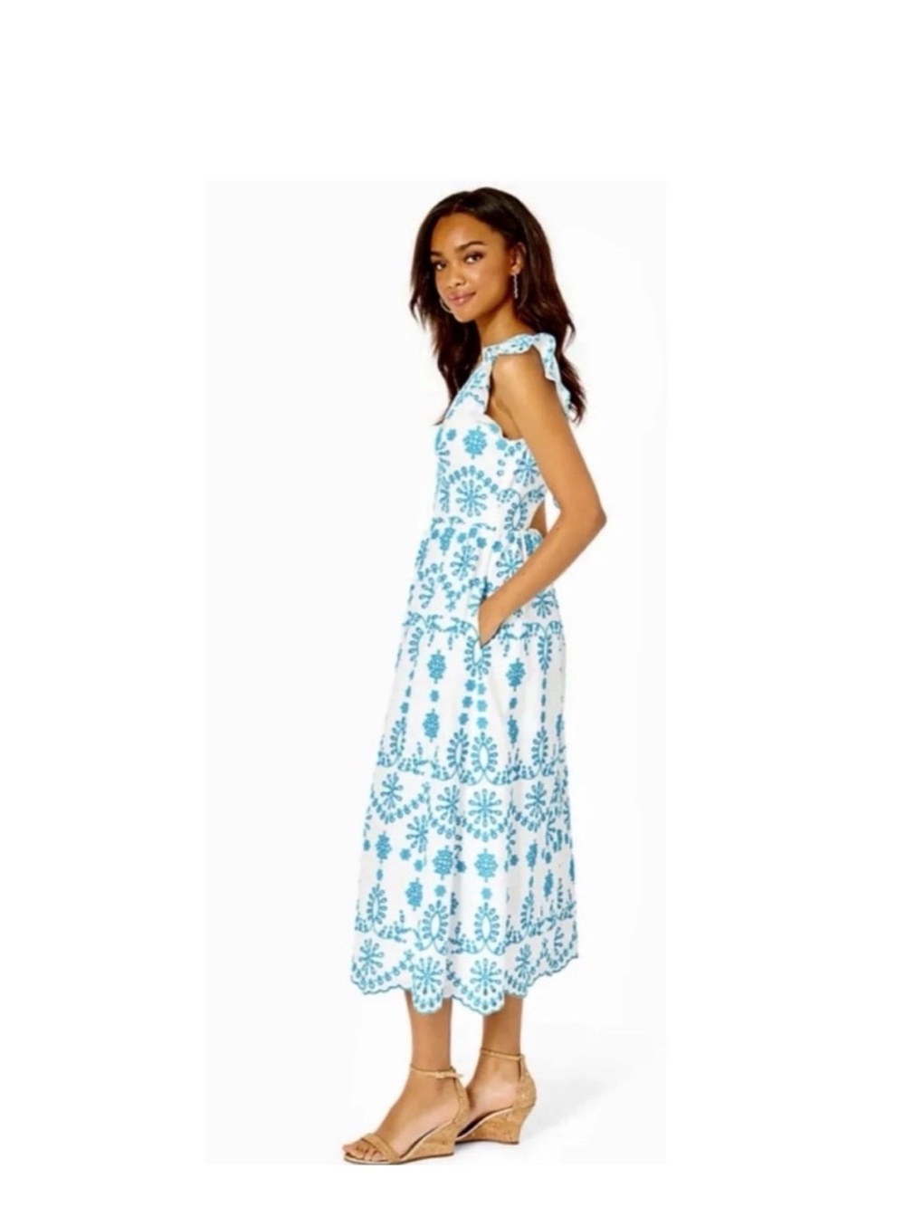 Lilly Pulitzer Size 6 Lillyanne Midi Dress with Turquoise Oasis Midi $328